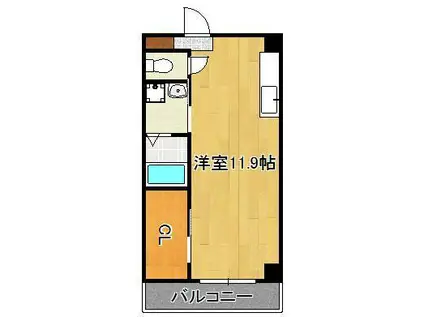 寿山ビル(ワンルーム/5階)の間取り写真