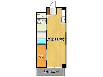 寿山ビル(ワンルーム/4階)の間取り写真