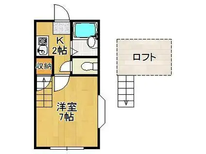 片野JMハウス(1K/2階)の間取り写真