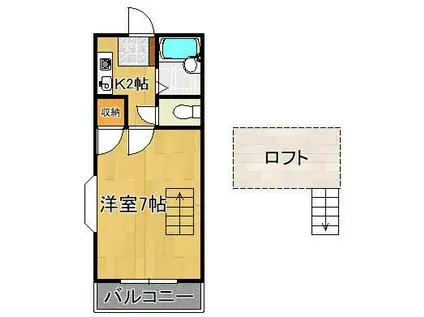 片野JMハウス(1K/2階)の間取り写真