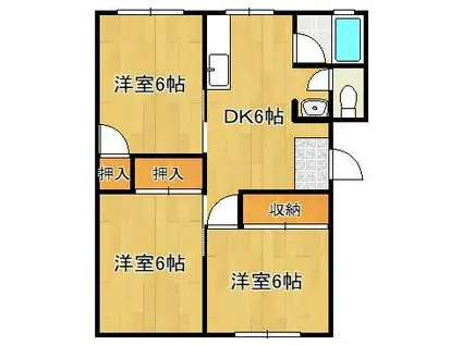 本梅ビル(3DK/3階)の間取り写真