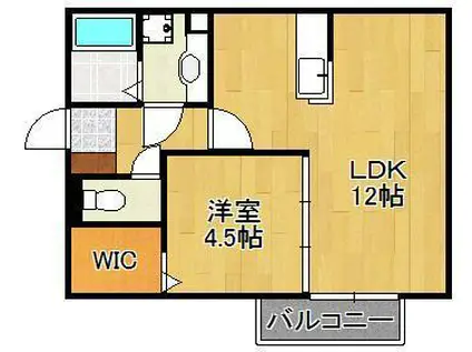 OASIS(1LDK/2階)の間取り写真