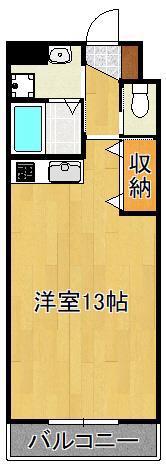 エトワール・ド・ヒサノ(ワンルーム/2階)の間取り写真