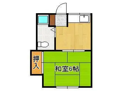 いのうえハイツ(1K/2階)の間取り写真