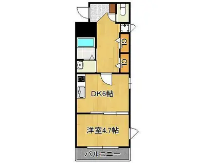 A&E GLANZ(1DK/1階)の間取り写真