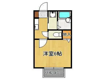 プランドール宇佐町(1K/2階)の間取り写真