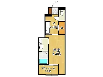 プレミール宇佐(1SK/1階)の間取り写真