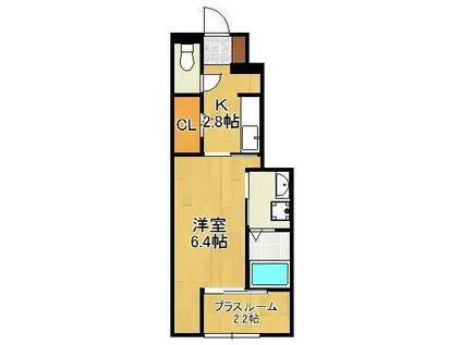 プレミール宇佐(1SK/1階)の間取り写真