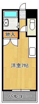 オーク黒住B棟(ワンルーム/2階)の間取り写真