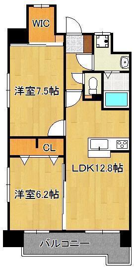 ADVANCE128(2LDK/11階)の間取り写真