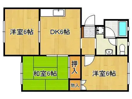 メゾンドルーブル(3DK/1階)の間取り写真