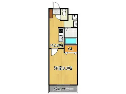 FOREST COURT2(1K/2階)の間取り写真