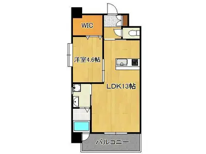 アクシオ三萩野(1LDK/10階)の間取り写真