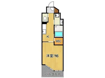 ウィングス重住(1K/9階)の間取り写真