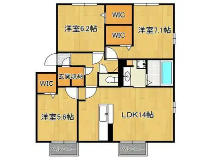 ドリームテュア(3LDK/3階)の間取り写真