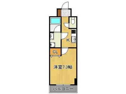 U-BASIC REEF 三萩野(1K/2階)の間取り写真