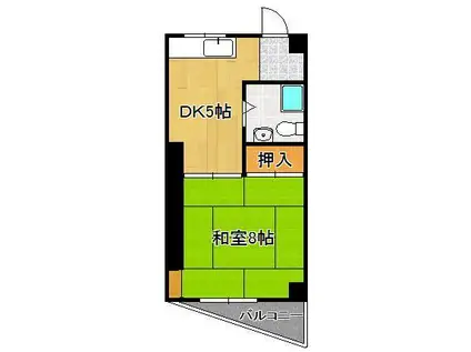 TOEI城野ビル(1DK/4階)の間取り写真