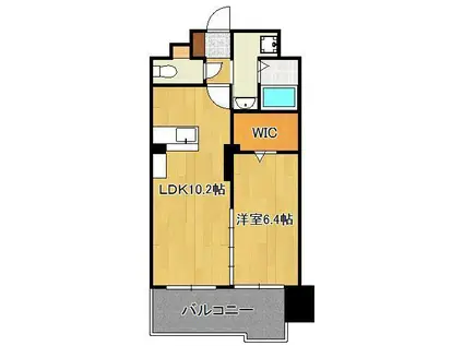 グランヒルズ三萩野(1LDK/7階)の間取り写真