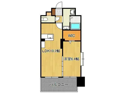 グランヒルズ三萩野(1LDK/7階)の間取り写真