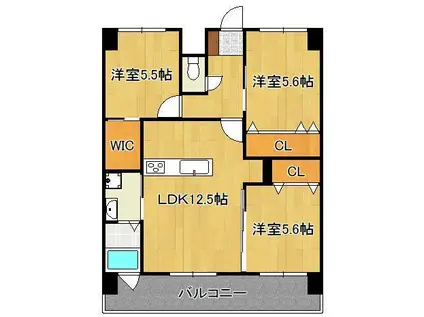 メディプラカーサ(2LDK/13階)の間取り写真