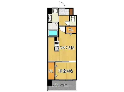 メディプラカーサ(1DK/4階)の間取り写真