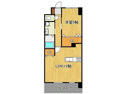 メディプラカーサ(1LDK/5階)の間取り写真