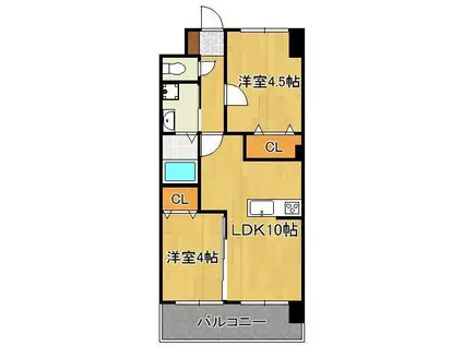 メディプラカーサ(2LDK/9階)の間取り写真