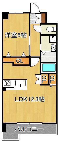 REGARIA KOKURAKITA CENTER PLACE(1LDK/6階)の間取り写真