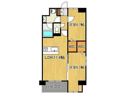 ネクステージ三萩野(2LDK/3階)の間取り写真