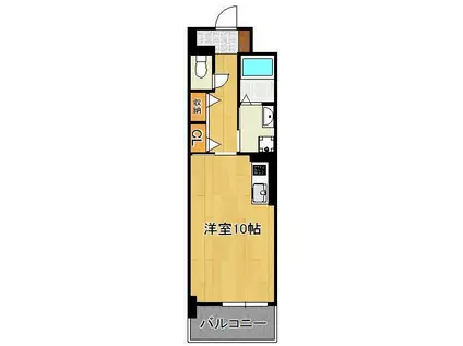 ラインスター三萩野(ワンルーム/1階)の間取り写真