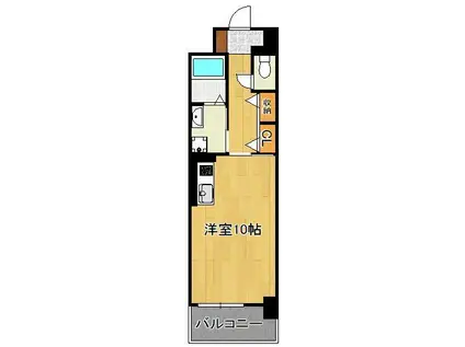 ラインスター三萩野(ワンルーム/4階)の間取り写真