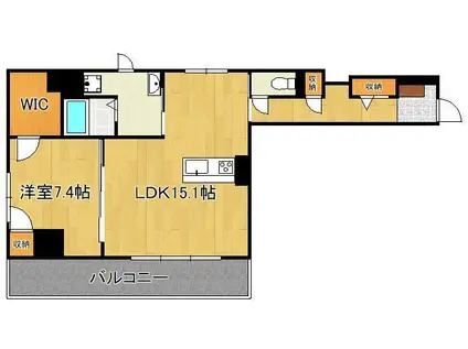 ルーブル黄金(1LDK/7階)の間取り写真