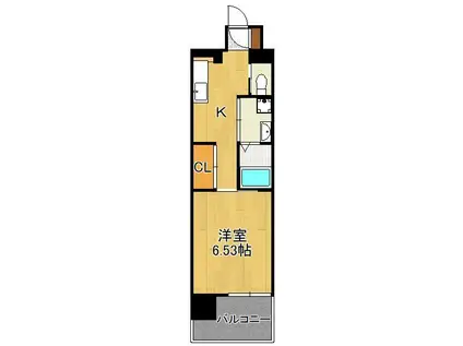 ウィングス城野駅前(1K/3階)の間取り写真