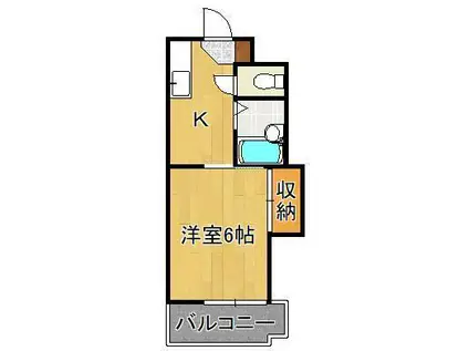 シャトレ熊本(1K/2階)の間取り写真