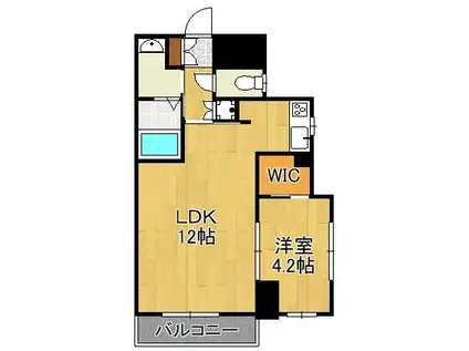 ERDE三萩野(1LDK/4階)の間取り写真