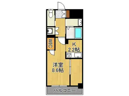 ERDE三萩野(1K/4階)の間取り写真