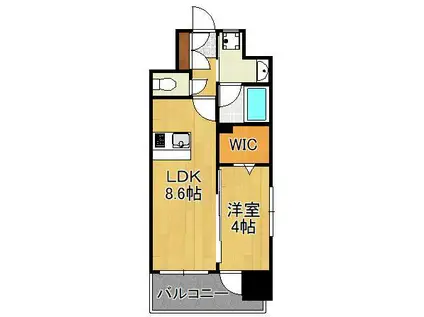 デザイナーズ ざ・片野(1LDK/2階)の間取り写真