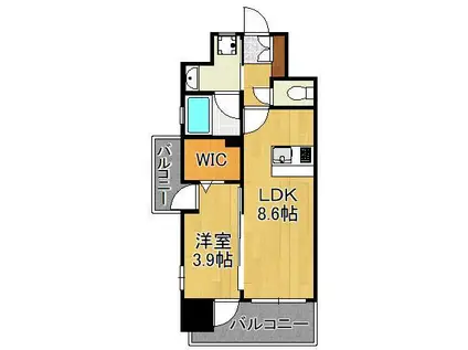 デザイナーズ ざ・片野(1LDK/2階)の間取り写真