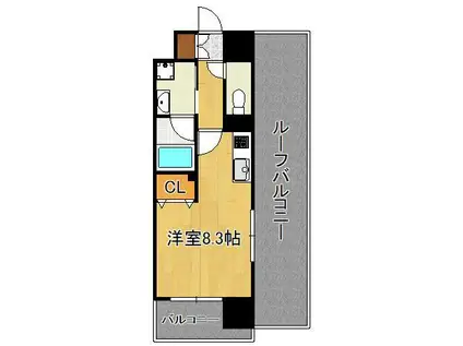 デザイナーズ ざ・片野(ワンルーム/12階)の間取り写真