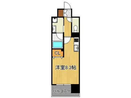 デザイナーズ ざ・片野(1DK/8階)の間取り写真