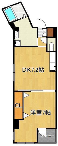 アルバース三萩野(1DK/3階)の間取り写真