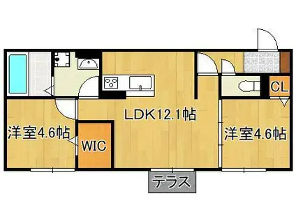 CLAIRE COURT(2LDK/1階)の間取り写真