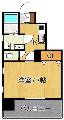 アースコートYSシティ片野新町(1K/2階)の間取り写真
