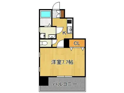 アースコートYSシティ片野新町(1K/11階)の間取り写真