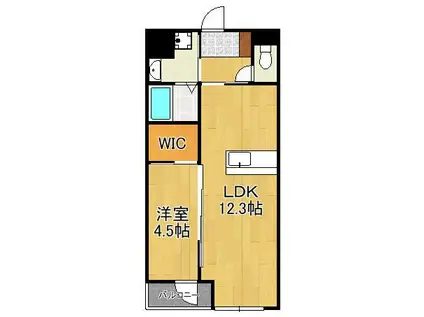 SHIZUKA BLDG(1LDK/1階)の間取り写真