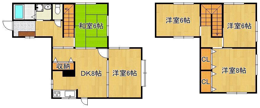 日豊本線 城野駅(ＪＲ) 徒歩10分 2階建 築24年(5DK)の間取り写真