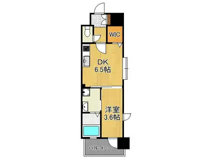 ギャラン片野NEO(1DK/3階)の間取り写真