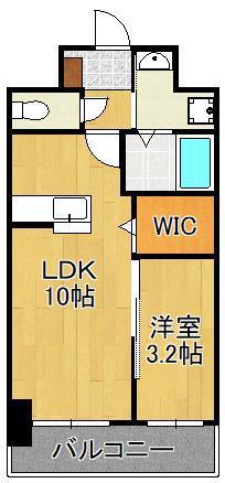 エンラージ・タワー(1LDK/2階)の間取り写真
