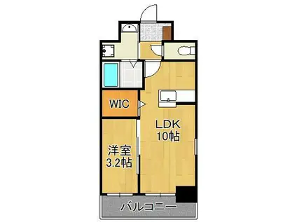 エンラージ・タワー(1LDK/6階)の間取り写真