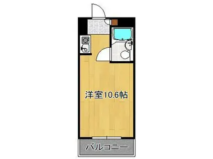 黄金町スカイマンション(ワンルーム/7階)の間取り写真